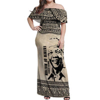 South Africa Nelson Mandela - Father Of Nation Off Shoulder Maxi Dress Vintage African Pattern