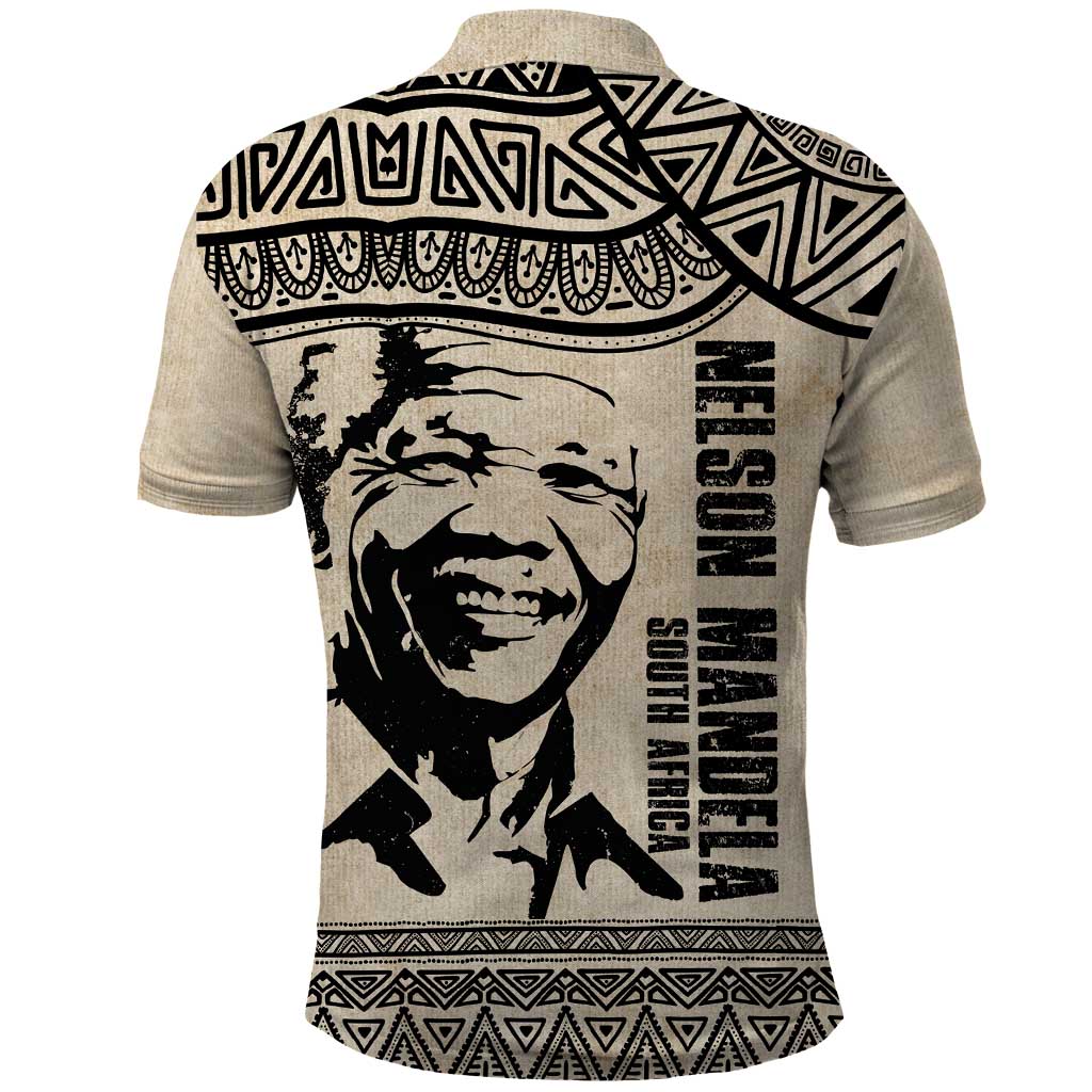 South Africa Nelson Mandela - Father Of Nation Polo Shirt Vintage African Pattern