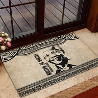 South Africa Nelson Mandela - Father Of Nation Rubber Doormat Vintage African Pattern