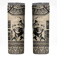 South Africa Nelson Mandela - Father Of Nation Skinny Tumbler Vintage African Pattern