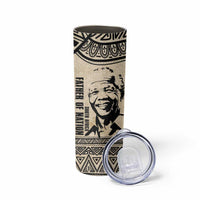 South Africa Nelson Mandela - Father Of Nation Skinny Tumbler Vintage African Pattern