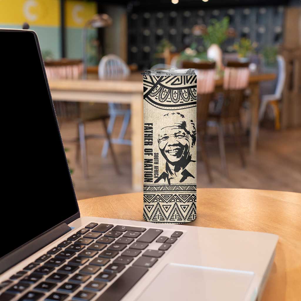 South Africa Nelson Mandela - Father Of Nation Skinny Tumbler Vintage African Pattern