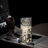 South Africa Nelson Mandela - Father Of Nation Skinny Tumbler Vintage African Pattern