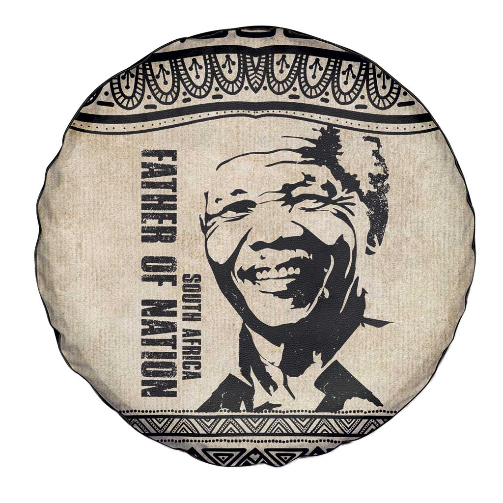 South Africa Nelson Mandela - Father Of Nation Spare Tire Cover Vintage African Pattern
