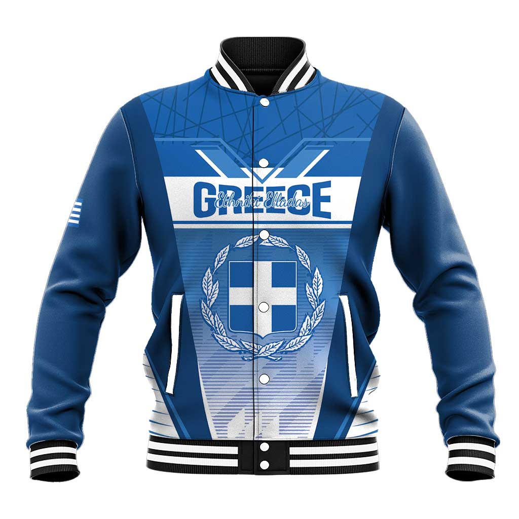 Custom Greece Football Baseball Jacket Go Ethniki Coat Of Arms Style