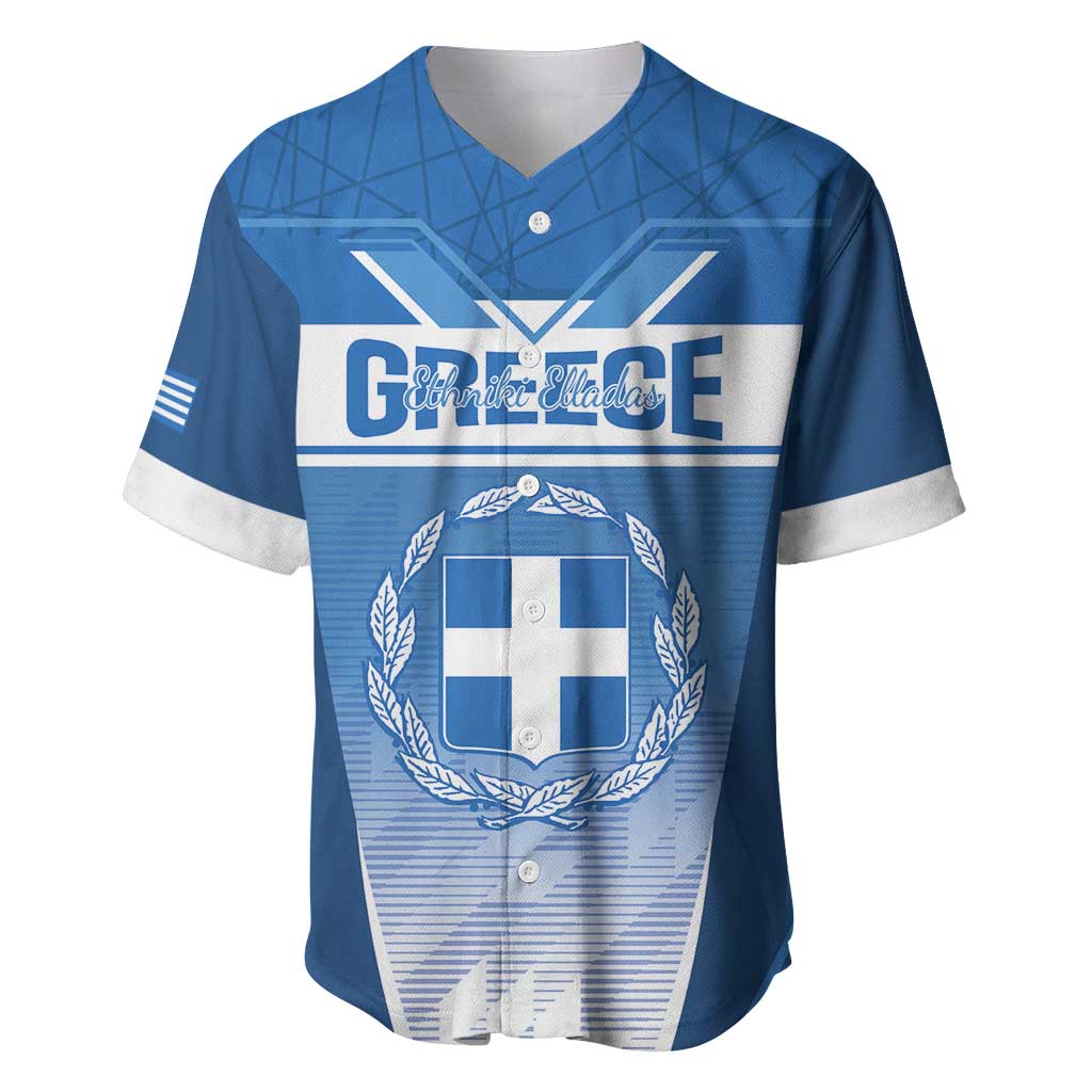 Custom Greece Football Baseball Jersey Go Ethniki Coat Of Arms Style
