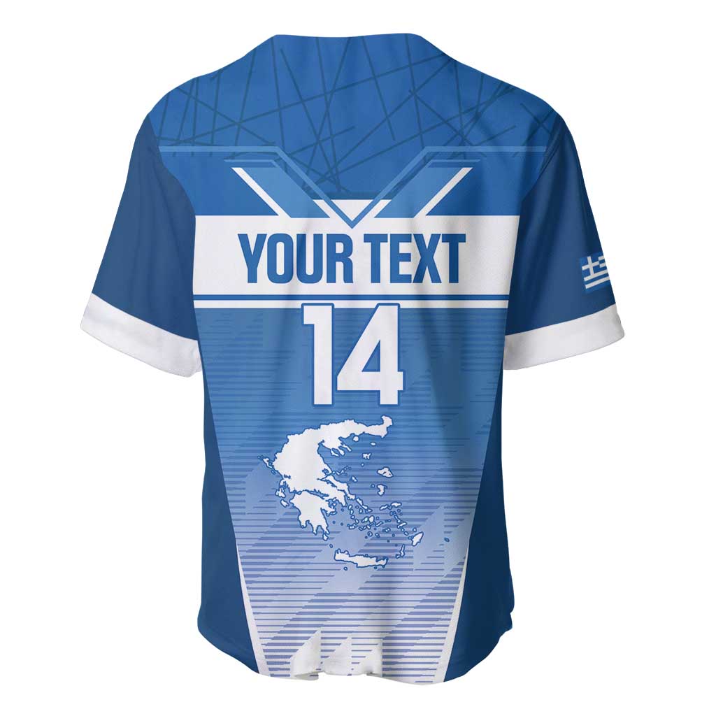 Custom Greece Football Baseball Jersey Go Ethniki Coat Of Arms Style