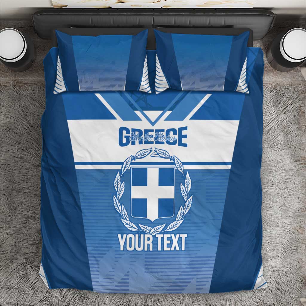 Custom Greece Football Bedding Set Go Ethniki Coat Of Arms Style