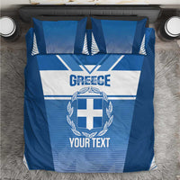 Custom Greece Football Bedding Set Go Ethniki Coat Of Arms Style