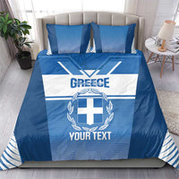 Custom Greece Football Bedding Set Go Ethniki Coat Of Arms Style