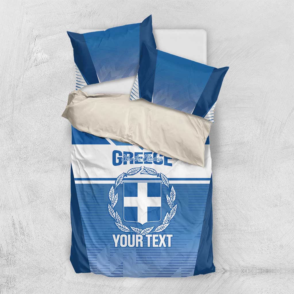 Custom Greece Football Bedding Set Go Ethniki Coat Of Arms Style