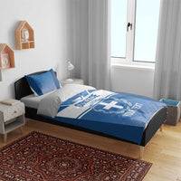 Custom Greece Football Bedding Set Go Ethniki Coat Of Arms Style