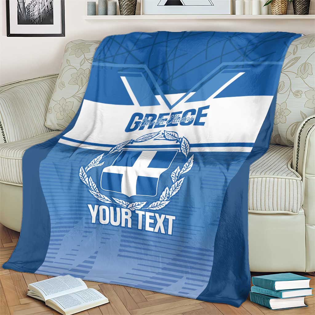 Custom Greece Football Blanket Go Ethniki Coat Of Arms Style