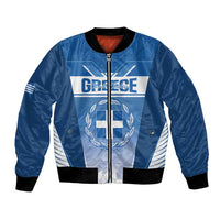 Custom Greece Football Bomber Jacket Go Ethniki Coat Of Arms Style