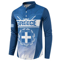 Custom Greece Football Button Sweatshirt Go Ethniki Coat Of Arms Style