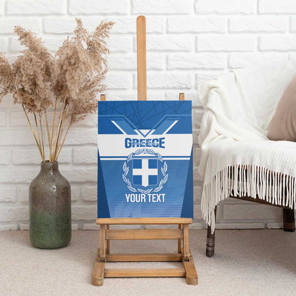 Custom Greece Football Canvas Wall Art Go Ethniki Coat Of Arms Style