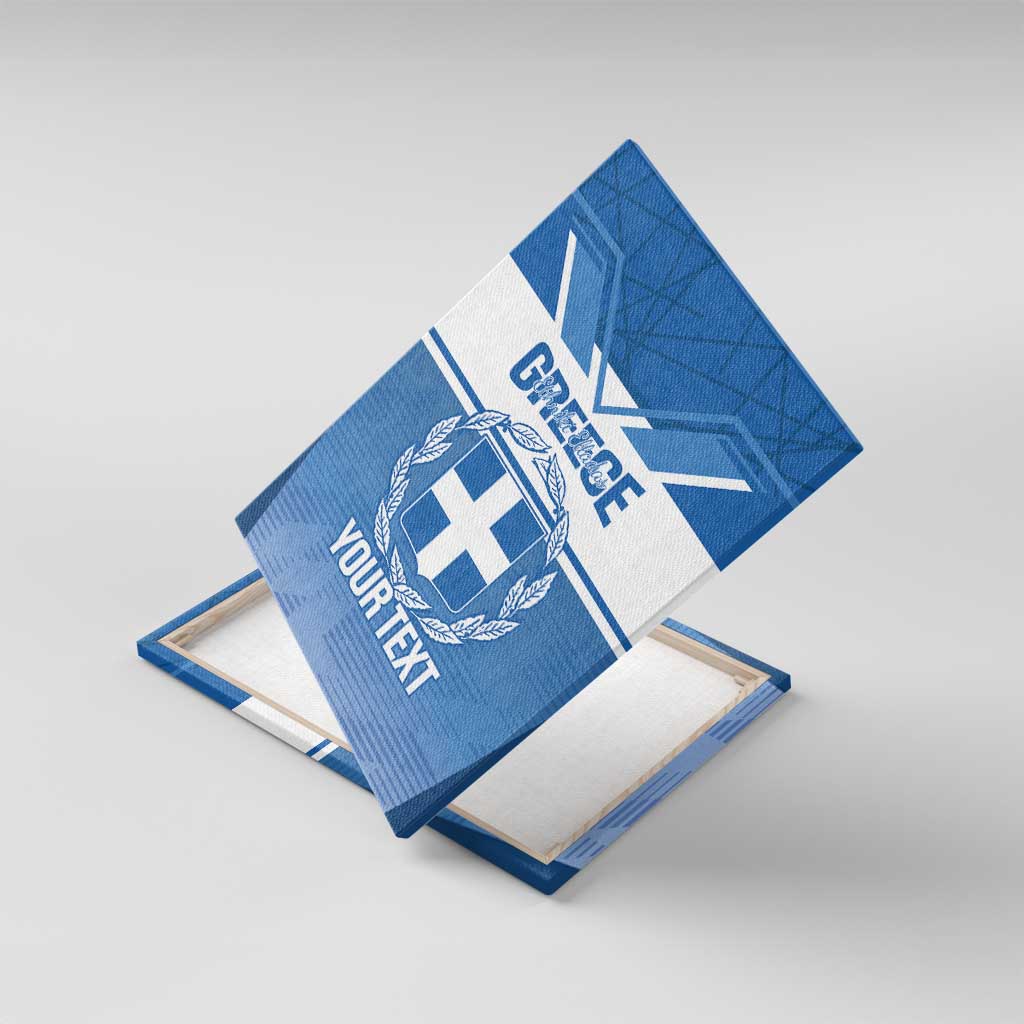 Custom Greece Football Canvas Wall Art Go Ethniki Coat Of Arms Style