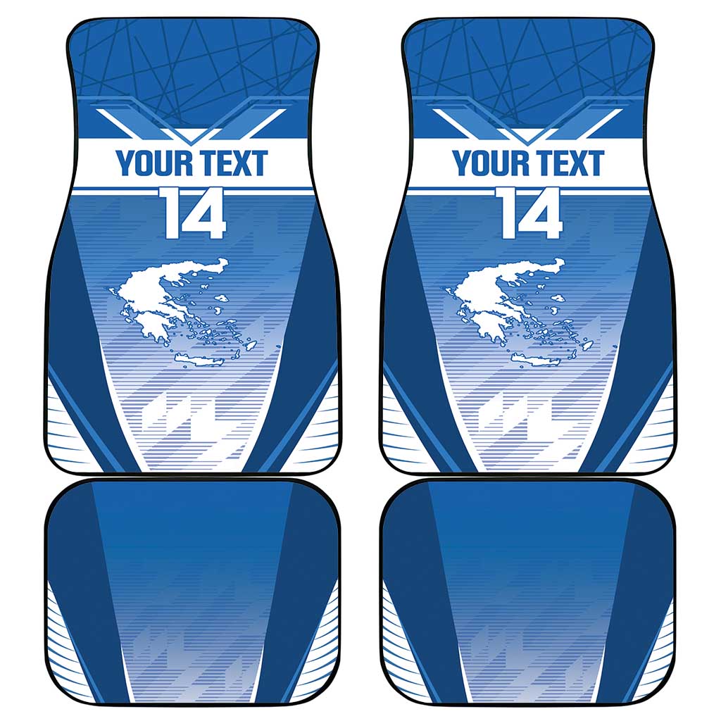 Custom Greece Football Car Mats Go Ethniki Coat Of Arms Style
