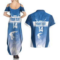 Custom Greece Football Couples Matching Summer Maxi Dress and Hawaiian Shirt Go Ethniki Coat Of Arms Style