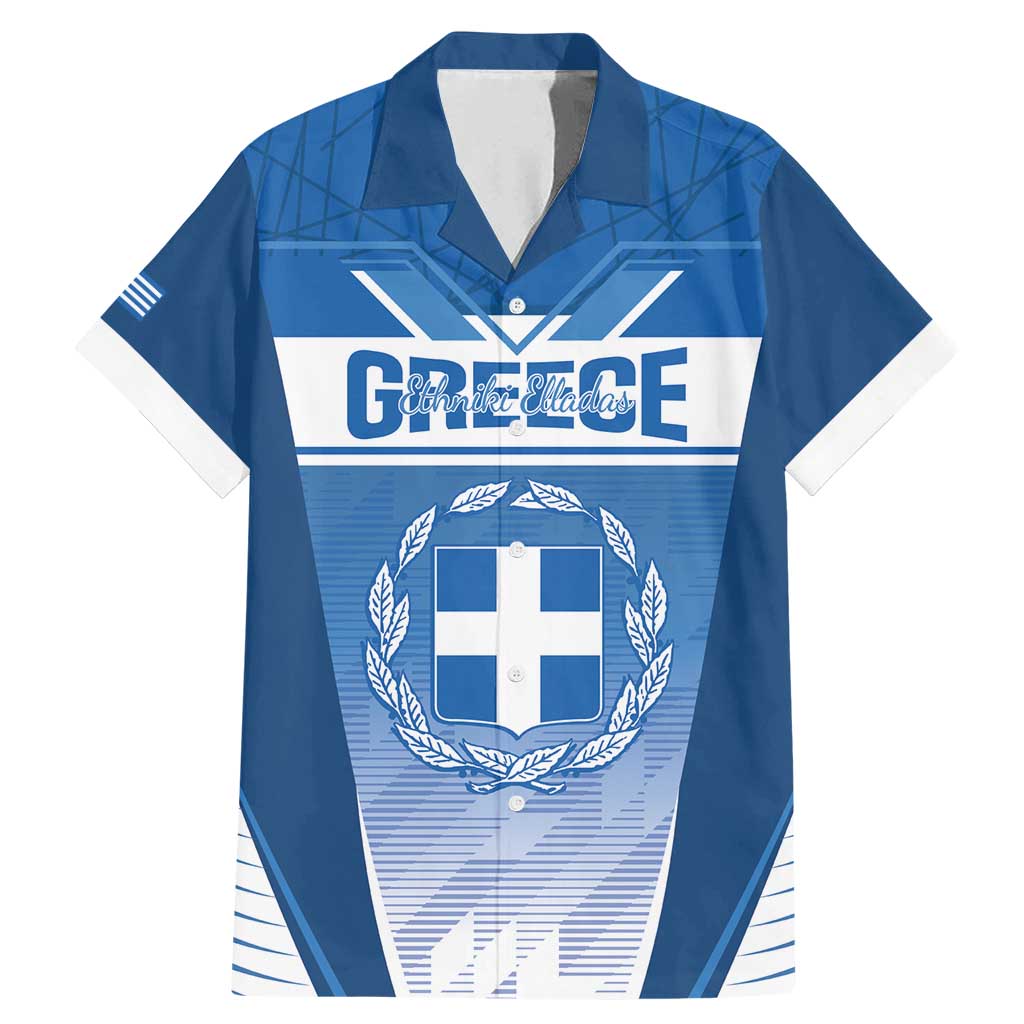 Custom Greece Football Family Matching Mermaid Dress and Hawaiian Shirt Go Ethniki Coat Of Arms Style