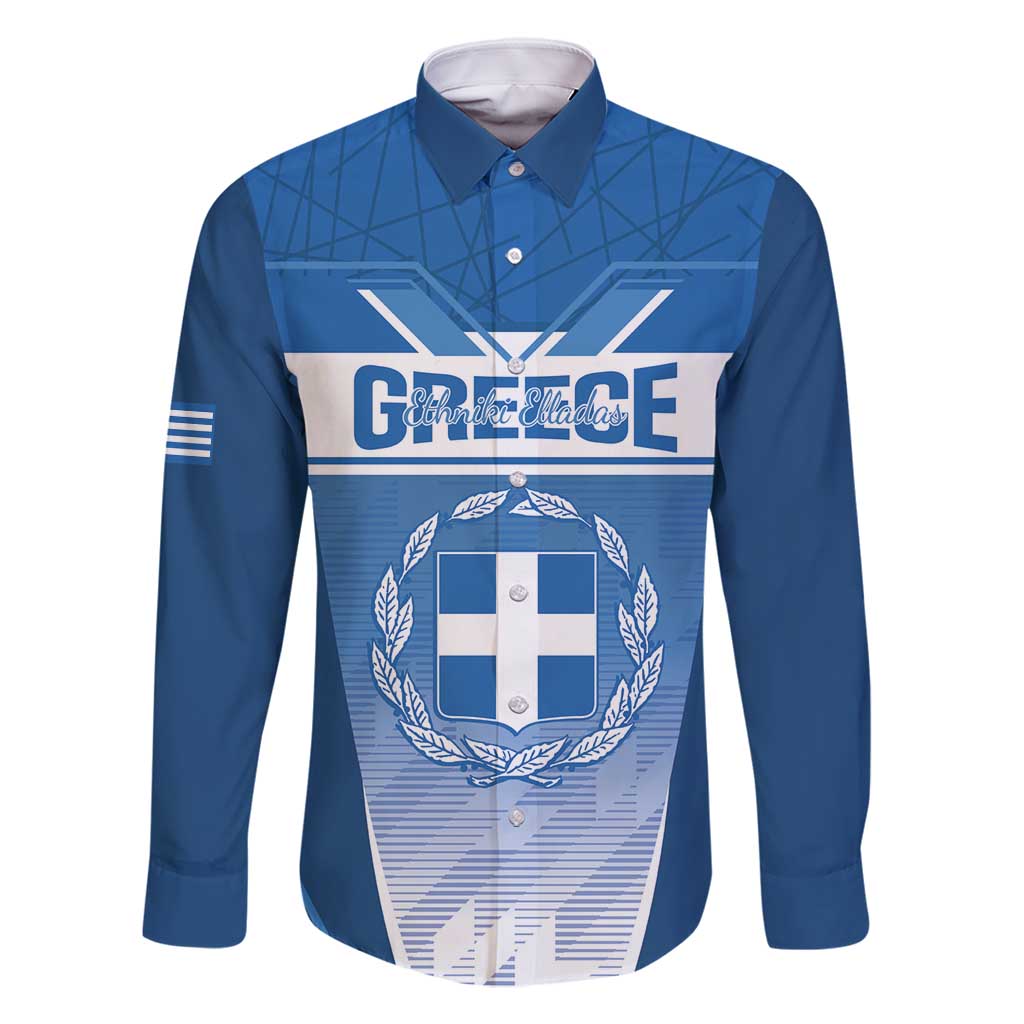 Custom Greece Football Family Matching Off Shoulder Short Dress and Hawaiian Shirt Go Ethniki Coat Of Arms Style