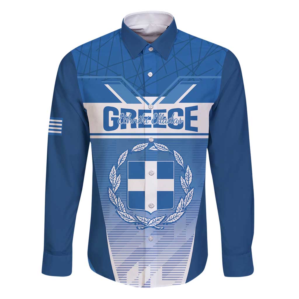Custom Greece Football Family Matching Puletasi and Hawaiian Shirt Go Ethniki Coat Of Arms Style