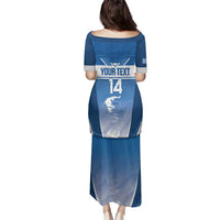 Custom Greece Football Family Matching Puletasi and Hawaiian Shirt Go Ethniki Coat Of Arms Style