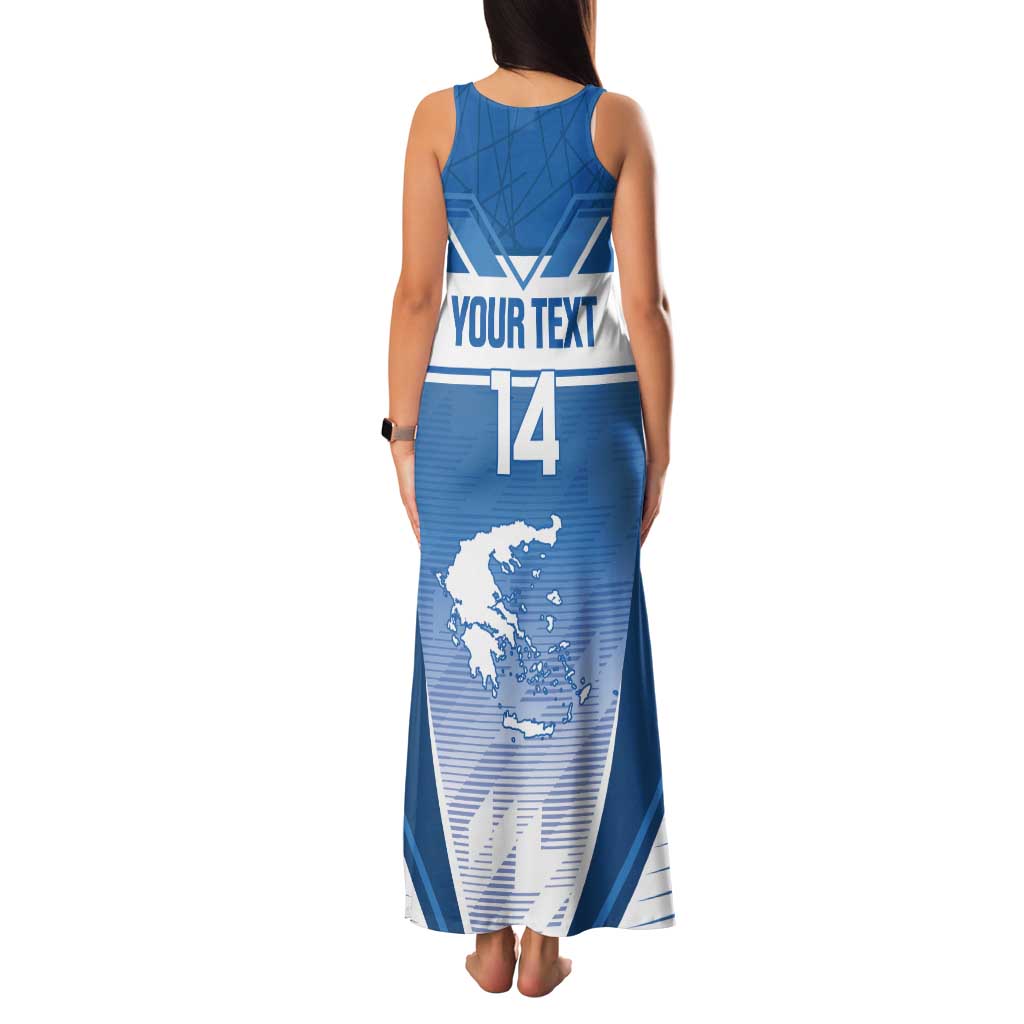 Custom Greece Football Family Matching Tank Maxi Dress and Hawaiian Shirt Go Ethniki Coat Of Arms Style
