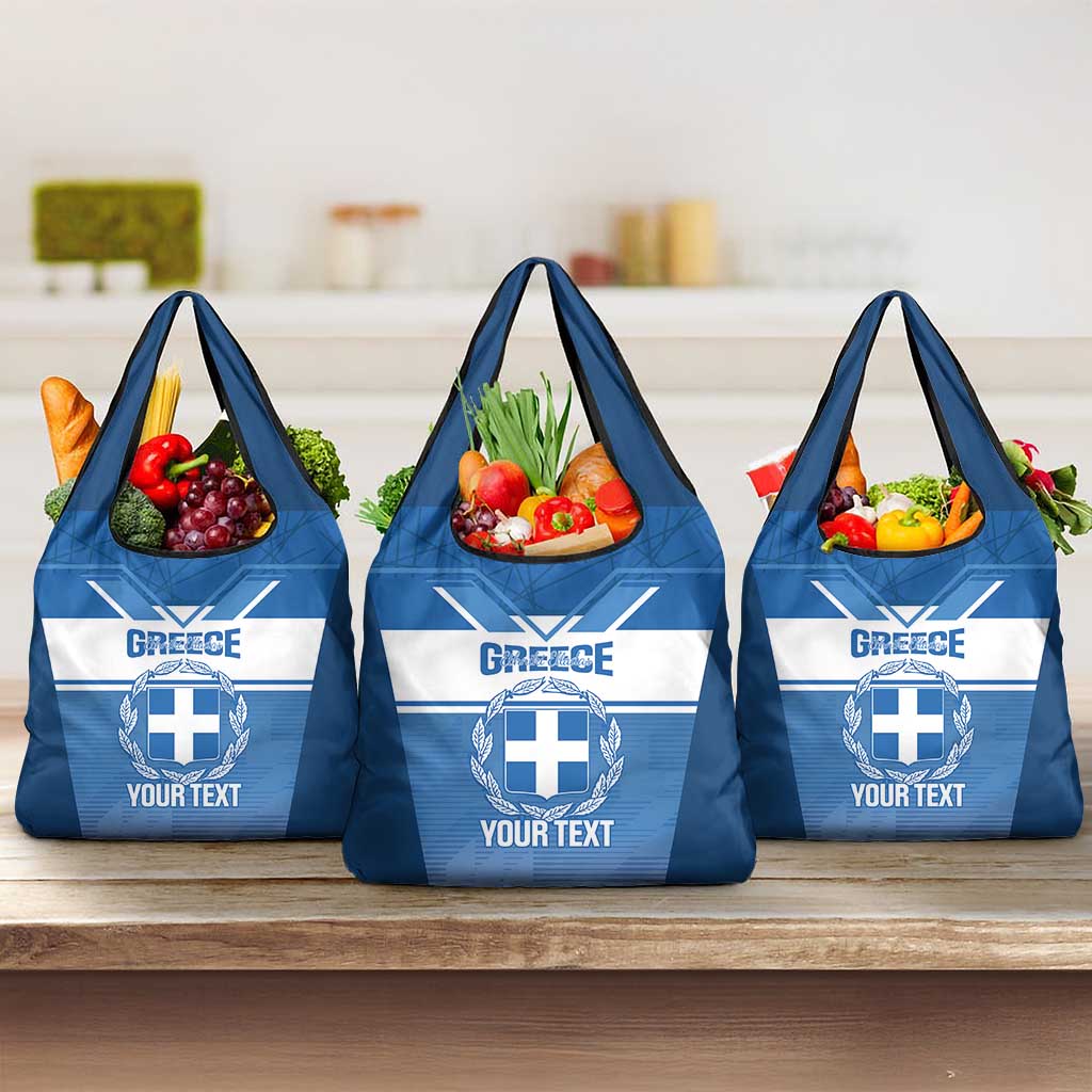 Custom Greece Football Grocery Bag Go Ethniki Coat Of Arms Style