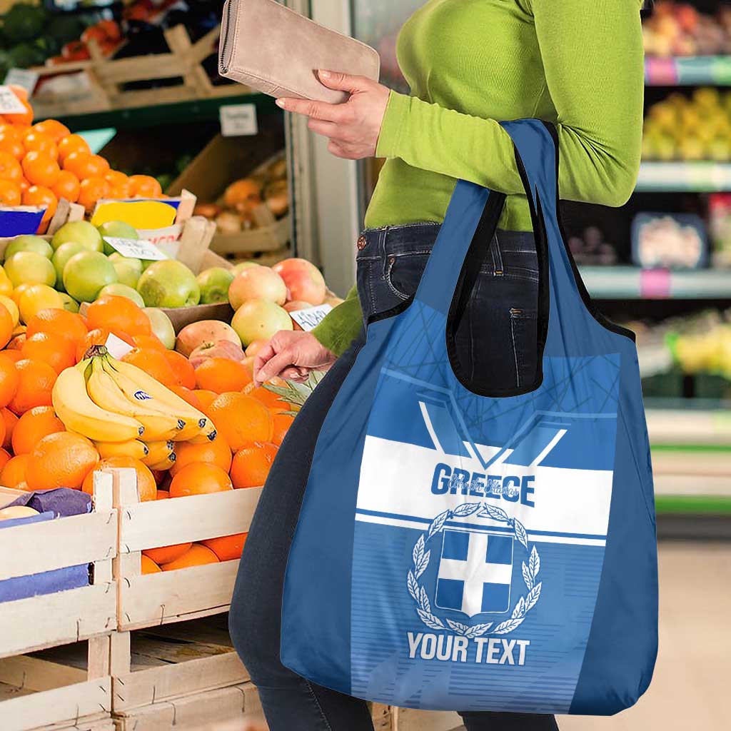 Custom Greece Football Grocery Bag Go Ethniki Coat Of Arms Style