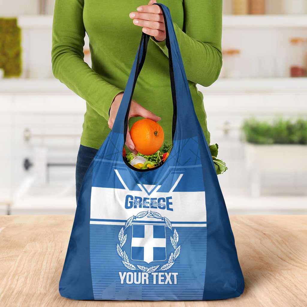 Custom Greece Football Grocery Bag Go Ethniki Coat Of Arms Style