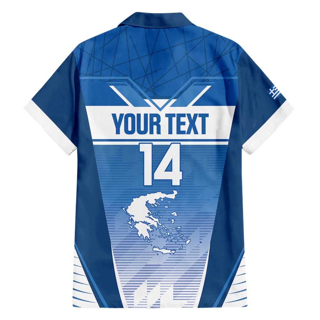 Custom Greece Football Hawaiian Shirt Go Ethniki Coat Of Arms Style