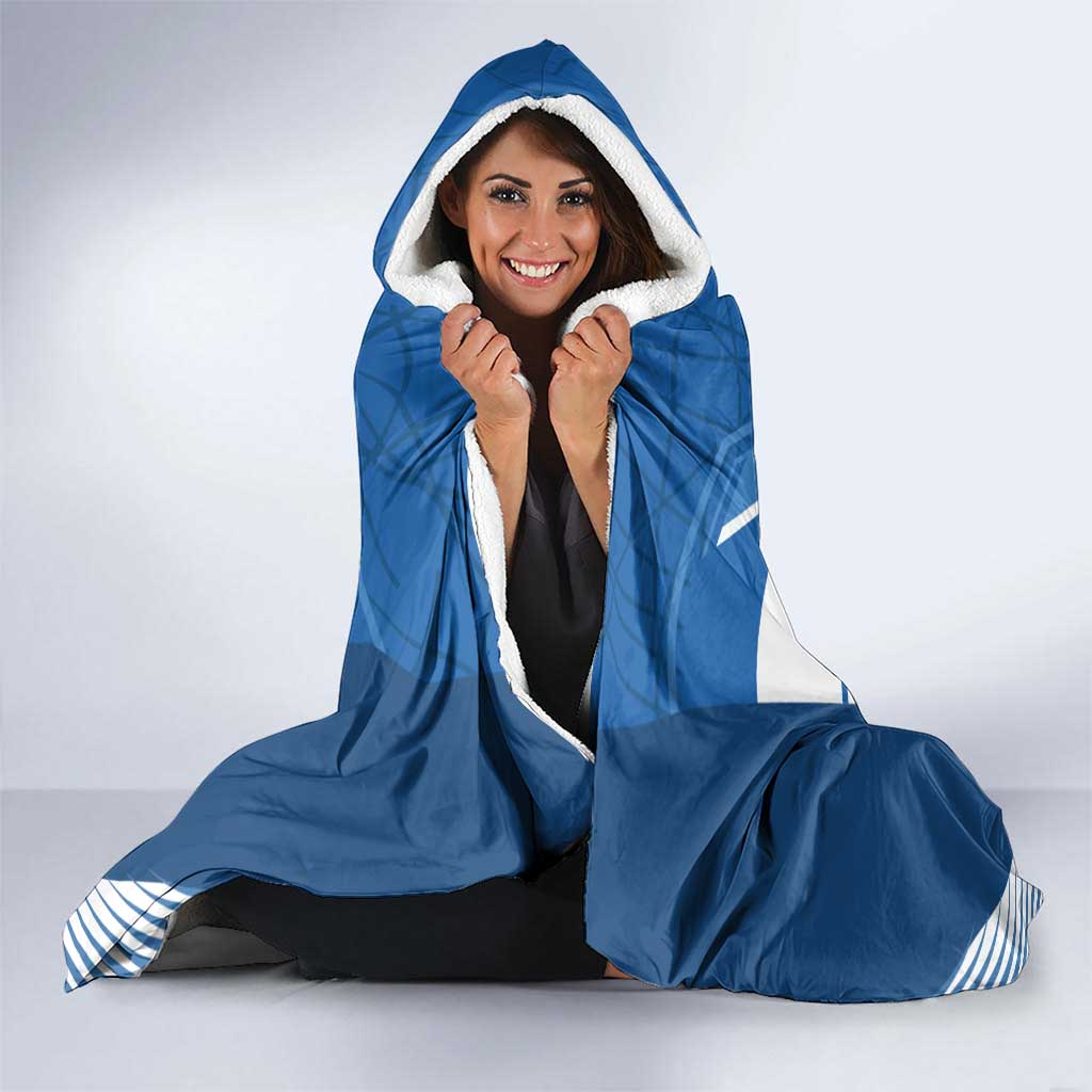 Custom Greece Football Hooded Blanket Go Ethniki Coat Of Arms Style