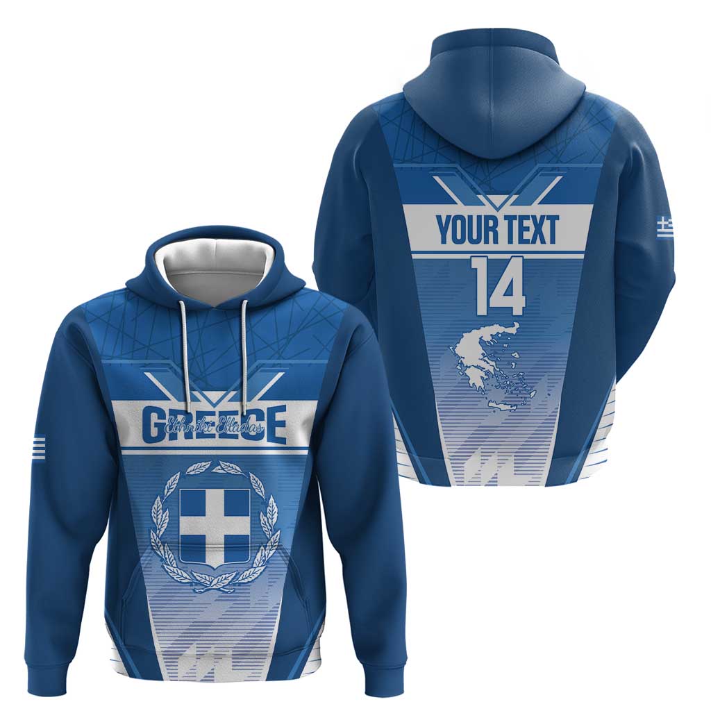 Custom Greece Football Hoodie Go Ethniki Coat Of Arms Style