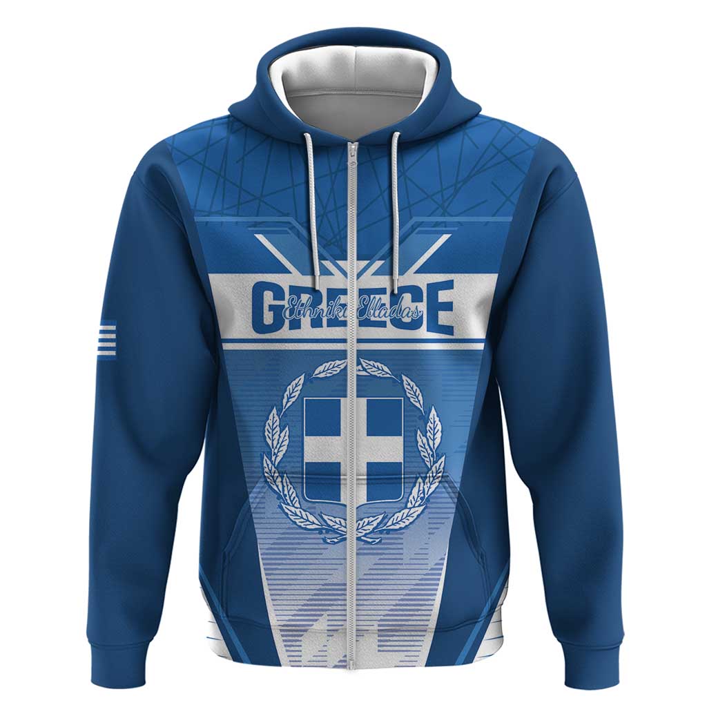 Custom Greece Football Hoodie Go Ethniki Coat Of Arms Style