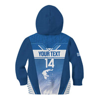 Custom Greece Football Kid Hoodie Go Ethniki Coat Of Arms Style
