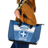 Custom Greece Football Leather Tote Bag Go Ethniki Coat Of Arms Style