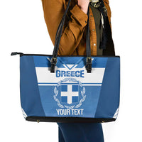 Custom Greece Football Leather Tote Bag Go Ethniki Coat Of Arms Style