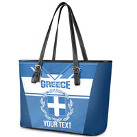Custom Greece Football Leather Tote Bag Go Ethniki Coat Of Arms Style