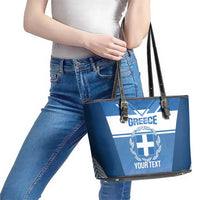 Custom Greece Football Leather Tote Bag Go Ethniki Coat Of Arms Style