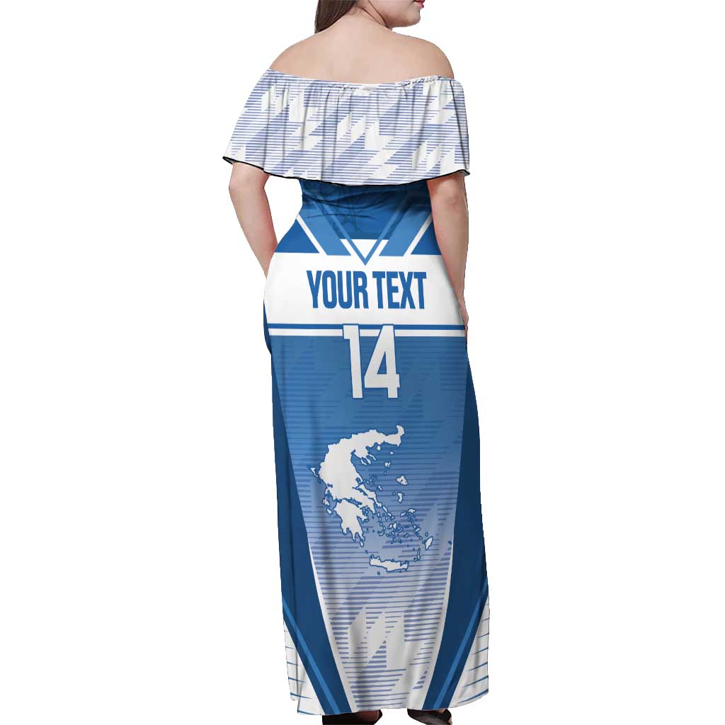 Custom Greece Football Off Shoulder Maxi Dress Go Ethniki Coat Of Arms Style