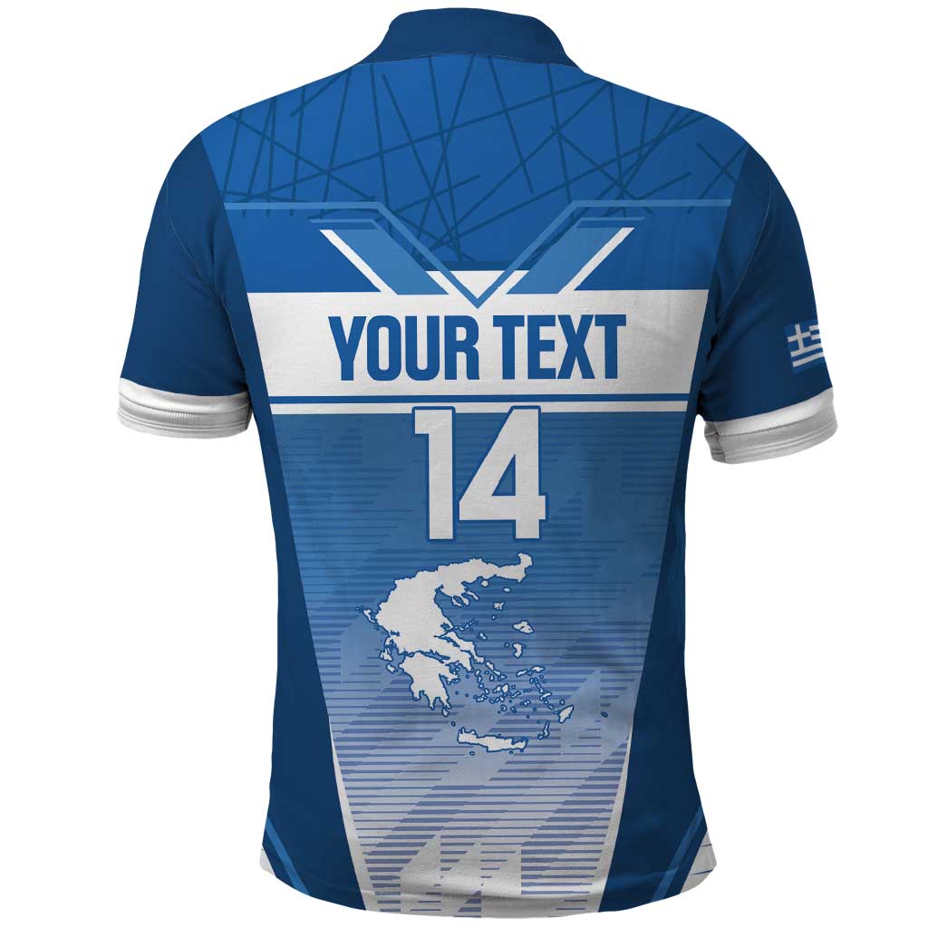 Custom Greece Football Polo Shirt Go Ethniki Coat Of Arms Style