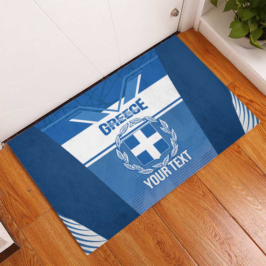 Custom Greece Football Rubber Doormat Go Ethniki Coat Of Arms Style
