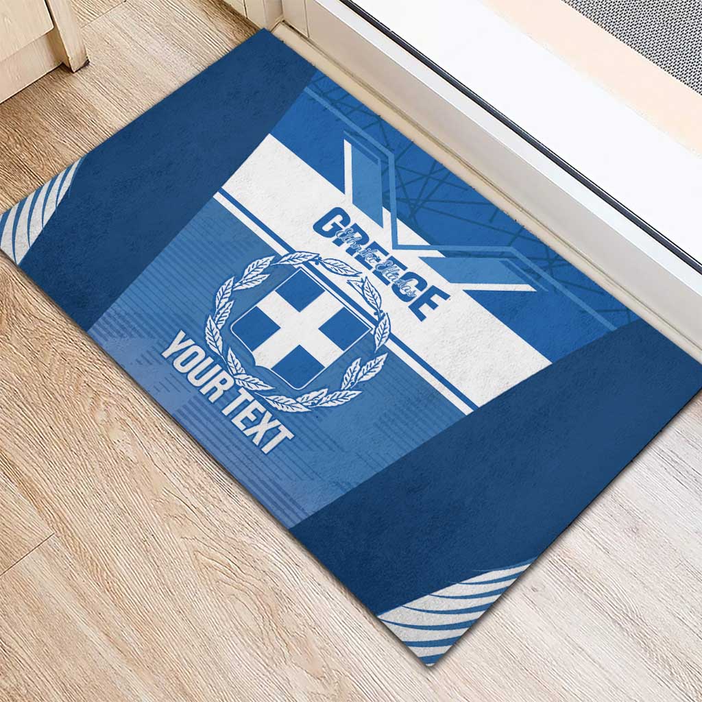 Custom Greece Football Rubber Doormat Go Ethniki Coat Of Arms Style