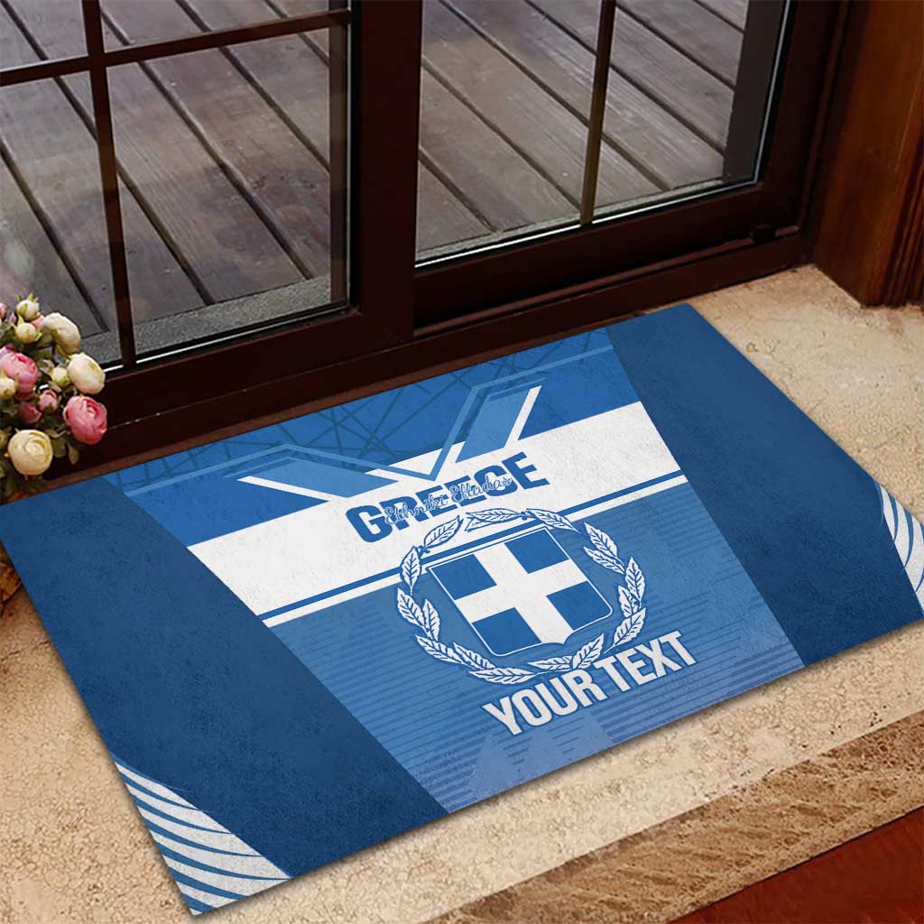 Custom Greece Football Rubber Doormat Go Ethniki Coat Of Arms Style
