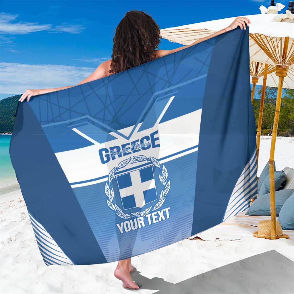 Custom Greece Football Sarong Go Ethniki Coat Of Arms Style