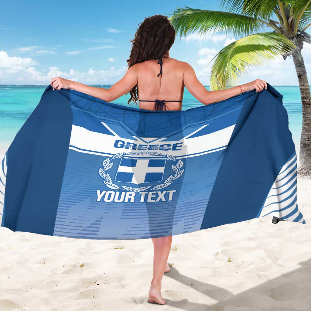 Custom Greece Football Sarong Go Ethniki Coat Of Arms Style