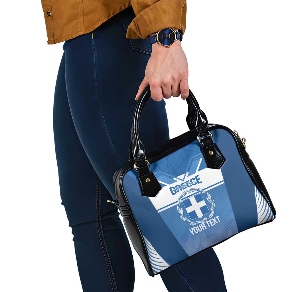 Custom Greece Football Shoulder Handbag Go Ethniki Coat Of Arms Style