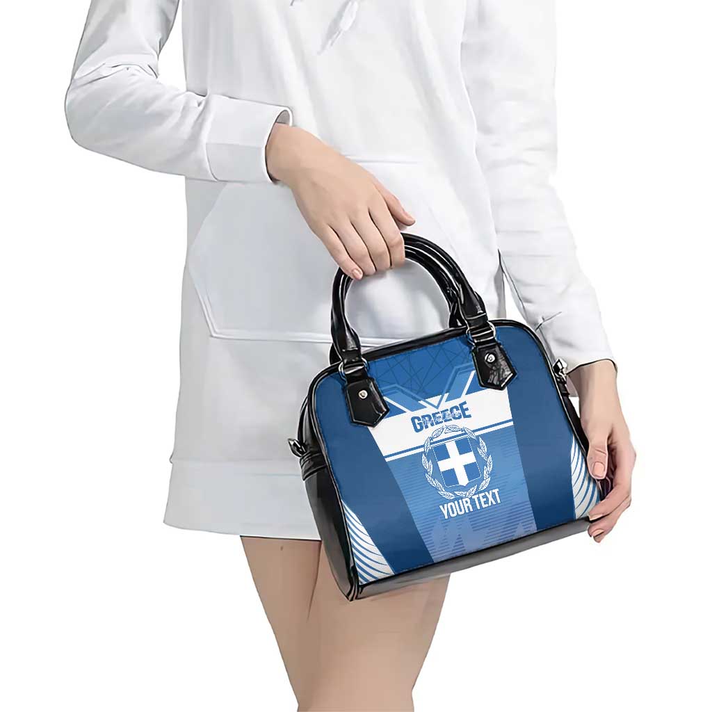 Custom Greece Football Shoulder Handbag Go Ethniki Coat Of Arms Style
