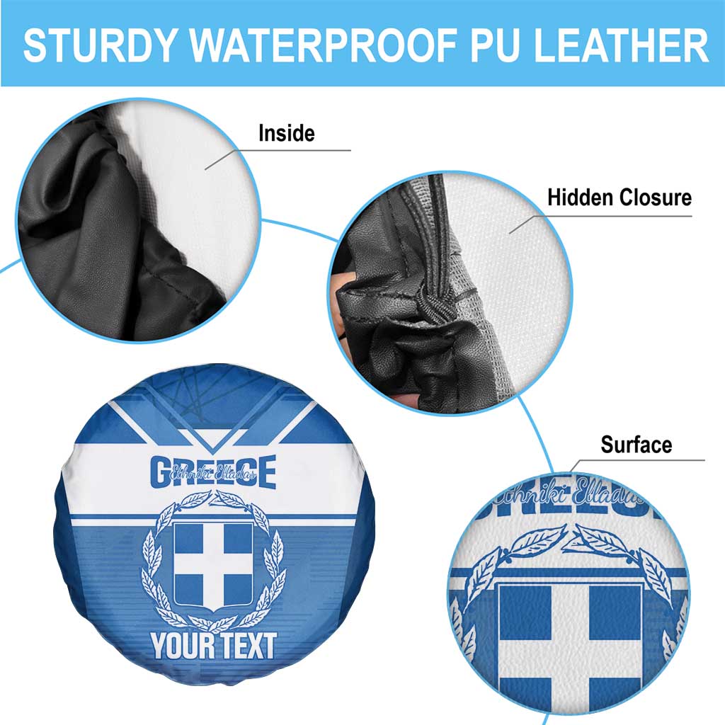 Custom Greece Football Spare Tire Cover Go Ethniki Coat Of Arms Style